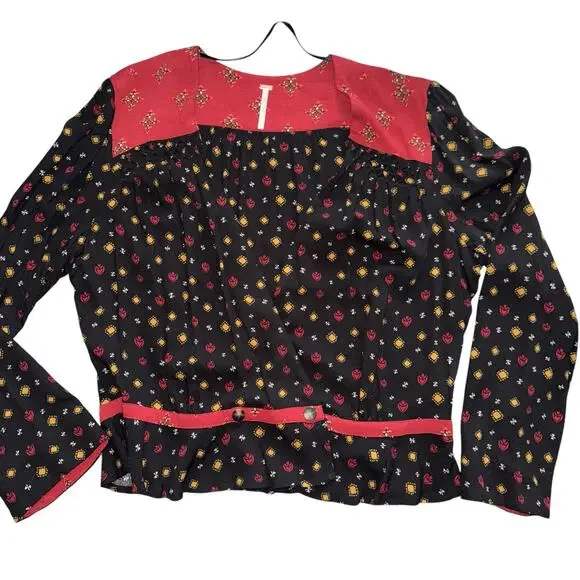 Free People Where We Roam Wrap Surplus Top Sz Large NWOT - Picture 2 of 7